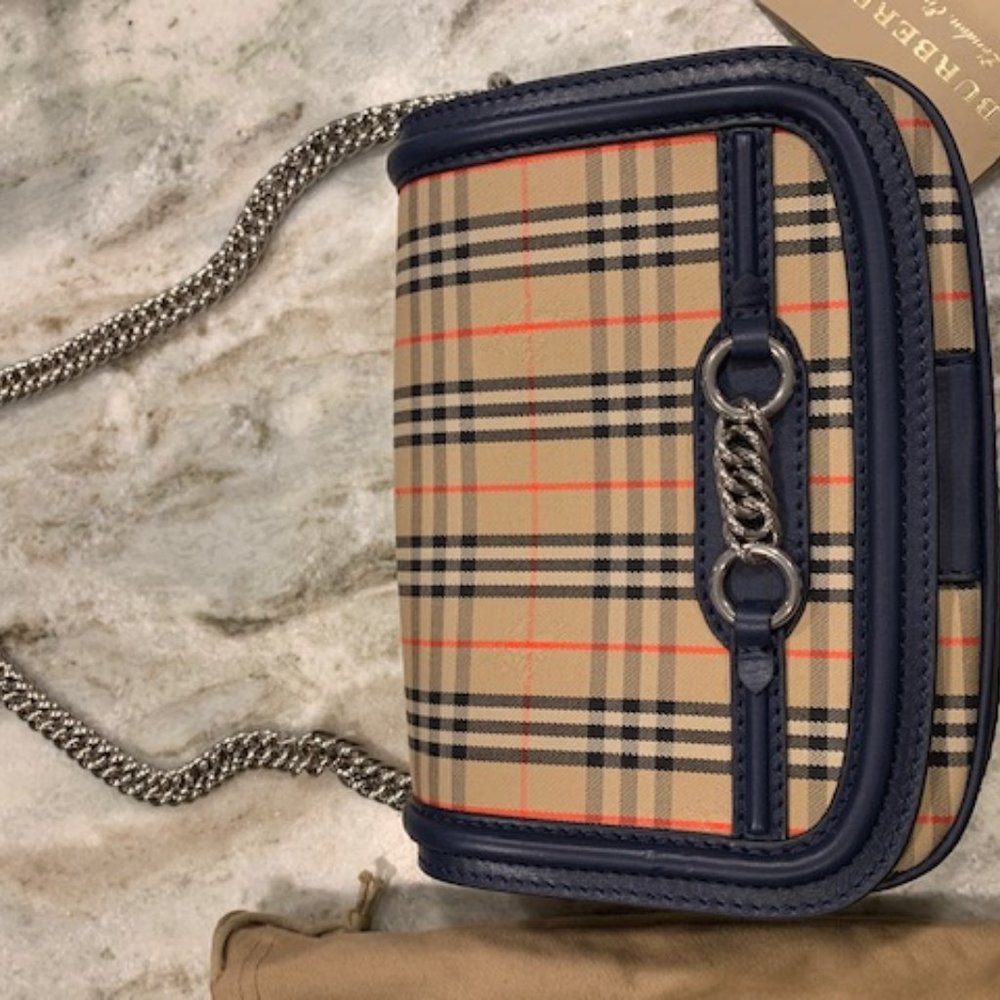 Burberry 1983 Check link bag - Ink blue